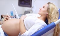 Pregnant woman on ultrasound